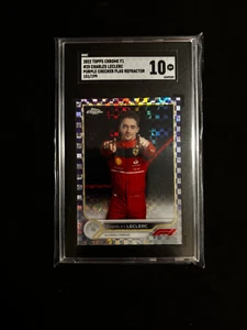 2022 Topps Chrome F1 Charles Leclerc Purple Checker Flag Refreactor /199 #25 - Picture 1 of 1