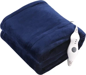 Electric Heated Blanket Throw, Super Cozy Soft 2-Layer Flannel 50" X 60" Heated - Picture 1 of 7