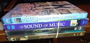 Lot of 4 musical movies DVD Grease Footloose Dirty Dancing Sound of Music - Picture 1 of 10