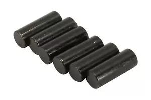 Humbucker Black Plated 1215 Steel Pole Slugs w/ Non-Chamfered End Qty 6 - Picture 1 of 1