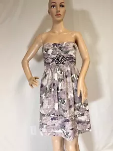 BCBGMAXAZRIA Women’s Strapless Dress, Party A-Line Purple Tie- DyeDress. Size 2. - Picture 1 of 7