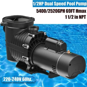 1.5HP  2-Speed High-Flo INGROUND Swimming POOL PUMP Strainer Energy Saving 230V - Picture 1 of 17