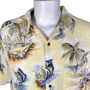 Route 66 Hawaiian Shirt 2X Billfish Swordfish Sailfish Woodie Rayon - Picture 1 of 6