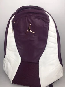 Nike Air Jordan Retro 12 Xll Backpack Laptop Bag Bordeaux/White (9A1773-P3G) - Picture 1 of 8