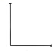Bastone per tenda doccia universale a L angolare con aste 80x80 cm nero x tende