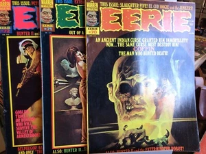 EERIE #70 71 72 WARREN MAGAZINE 1975 SANJULIAN COVERS - Picture 1 of 7