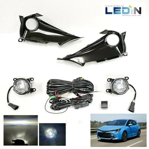 LED Fog Light Set For 19-21 Corolla Hatchback Clear with Switch Bezel Wires - Picture 1 of 12