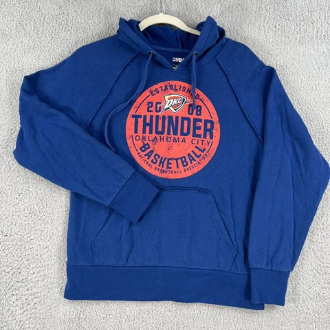 Oklahoma City Thunder Hoodie SweatShirt Adult Small Blue Pullover NBA Unisex Cover