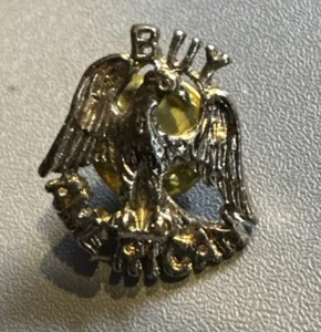 Vtg Buy American United Iron Workers UIW Union Lapel Pin - Picture 1 of 2