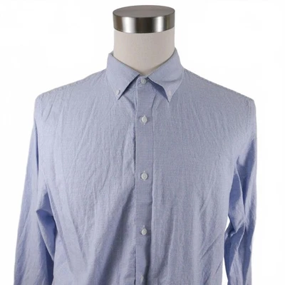 Black Brown 1826 Mens Button Down Light Blue Houndstooth Dress Shirt L - Image 1 of 4