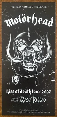 MOTORHEAD Kiss Of Death 2007 AUSTRALIA Gira de Conciertos FLYER Lemmy ROSE TATUAJE Foto 1 de 2