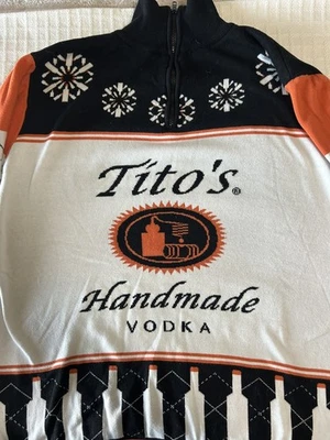 Tito's Handmade Vodka Men Sz XL 1/4 Zip Pullover Ugly Sweater, Cotton, Christmas - Image 1 of 4