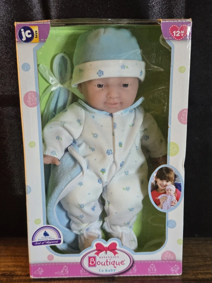 Muñeca La Baby Cuerpo Suave Azul Niño 11" NUEVA Foto 1 de 4