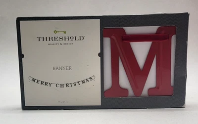 Umbral Feliz Navidad Rojo Metal 7' Banner Uso Interior Vacaciones Señal de Temporada Foto 1 de 4