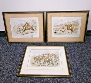Bundle of x 3 Vintage Traditional Hunting Framed Prints 44cm x 35cm See Descrip - Picture 1 of 24