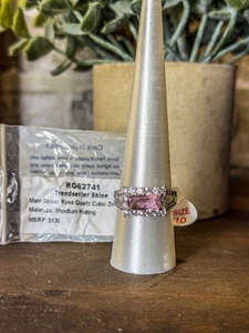 Bomb Party - TRENDSETTER SHINE - Anello OG Taglia 10 - Quarzo Rosa Zircone su Rodio  - Foto 1 di 3