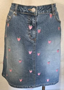 Lilly Pulitzer Denim Strawberry Skirt Size 8 - Picture 1 of 6