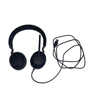 Jabra Evolve Wireless On-Ear Headset Black Boom Mic Bluetooth with USB-A Cable - Picture 1 of 7