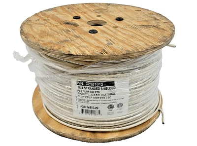 1000' Genesis 32151012 18/4 18 AWG Stranded Plenum Control Cable Natural Wire - Image 1 of 4