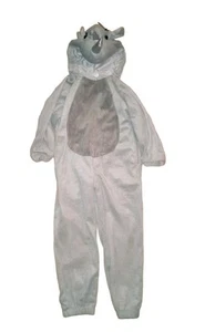 Größe 4t/5t Kinder Nashorn Kostüm - Ganzkörper Fleece - hellgrau ZIEL - Hoodie Unise - Bild 1 von 6
