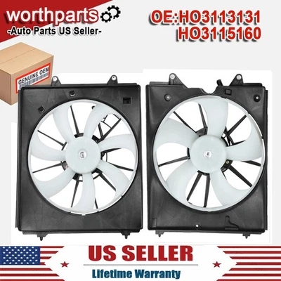 Radiator Cooling Fan Assembly For 2011 2012 2013 2014-2017 Honda Odyssey 3.5L Foto 1 de 4