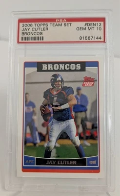 2006 Topps Team Set Jay Cutler #DEN12 Broncos Rookie Card PSA Gem Mint 10 - Image 1 of 2