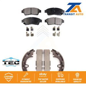 Front Rear Ceramic Brake Pads And Drum Shoes Kit For Toyota Corolla Geo Prizm