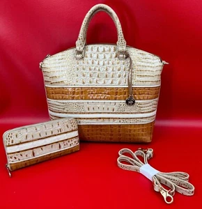 Brahmin Large Arno Vineyard Musselin Tri Textur Embossed Leather Handbag Wallet - Bild 1 von 24