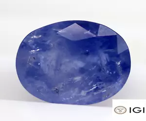 13 x 10 mm Natural Loose Blue Sapphire Oval Cut IGI CERTIFIED Gemstone 7.32 Ct - Picture 1 of 9