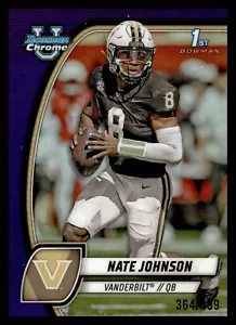 2024 Bowman Chrome University 135 Nate Johnson, Vanderbilt viola #/399 - Foto 1 di 2