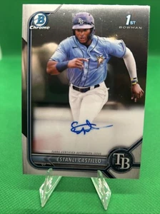 Bowman Chrome Estanli Castillo 1st RC 2022 - Prospect Rookie Auto Tampa Bay Rays - Imagen 1 de 4