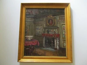 ANTIQUE 19TH CENTURY OLD MASTER INTERIOR STILL LIFE ROYALTY 1880'S OIL PAINTING - Picture 1 of 10