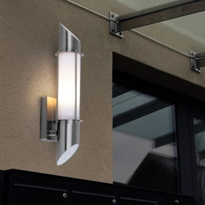 Wandleuchte Wandfackel Außenlampe Edelstahl E27 Garten Balkon Hauswandleuchte - Bild 1 von 4