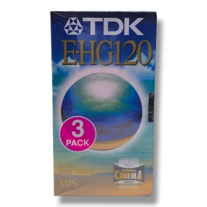 TDK EHG120 VHS Tapes [Pack of 3] - Picture 1 of 2