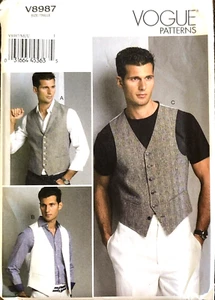Vogue Men's Fitted Formal Lined Suit Vests Waistcoat Pattern Sizes 34-40 Uncut - Picture 1 of 7