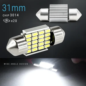 2X 31mm Festoon 3014 Chip LED Map/Dome Interior Light Bulbs 6000K White  - Picture 1 of 7