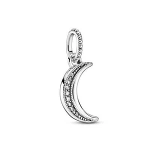AUTHENTIC PANDORA Sparkling Crescent Moon Pendant Only, No Chain with Box - Picture 1 of 6