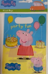 Peppa Pig Fun Loot Bags Packet of 8 Treat Bags Birthday Party Favour Supplies - Picture 1 of 1