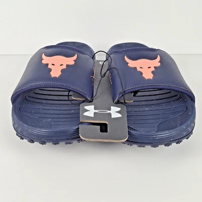 Project Rock 3 Slides UA 'Midnight Navy Flare Orange' 3026034-403 Nuevo Para hombres 13 Foto 1 de 4