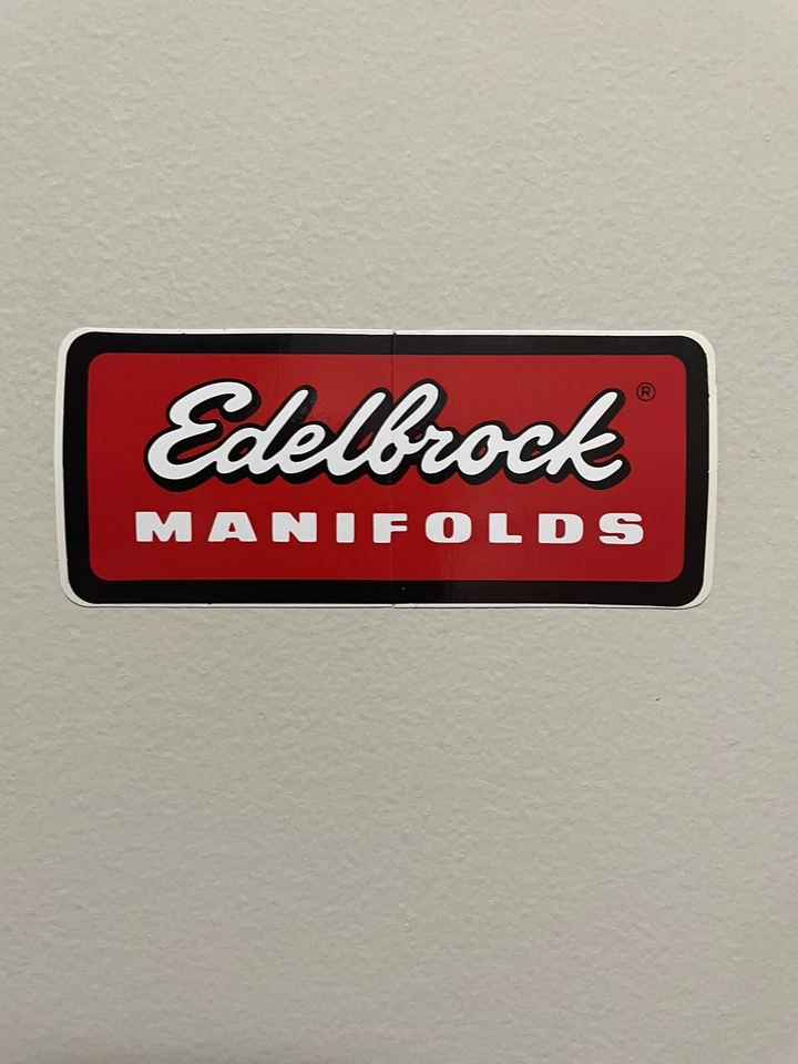 EDELBROCK MANIFOLDS vintage racing sticker/decal - Image 1 of 1