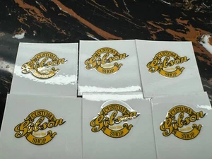 6Pcs Gibson Custom Shop Guitar UV Headstock RAISED Waterproof Sticker Decals New - Picture 1 of 4