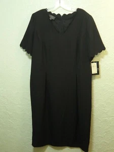Vestido negro formal para mujer Spenser Jeremy cuello festoneado talla 18 nuevo con etiquetas $109.99 - Imagen 1 de 8