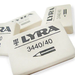 6 x Lyra School Rubber Erasers - Soft Grade Pencil Eraser - Made in Germany - Picture 1 of 1