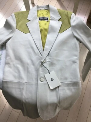 NUEVA Chaqueta Blazer Donald Pliner de Cuero para Hombres con Yugo de Colores - EU 52 Foto 1 de 4