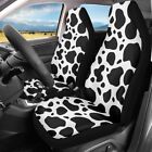 2Pc Car Front Seat Covers Cow Zebra Blackwhite Pink Print Universal Seat Cushion
