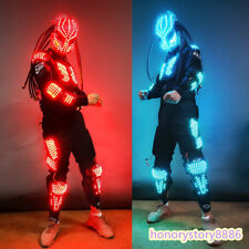 Depredador LED RGB Disfraz Trajes Robots DJ Fiesta Espectáculo Luz Brillo Conjunto Completo Casco