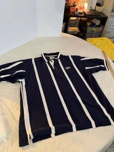 VTG IU Golf Polo Shirt Men XXL Cutter Buck Navy Blue White Stripes - Picture 1 of 11