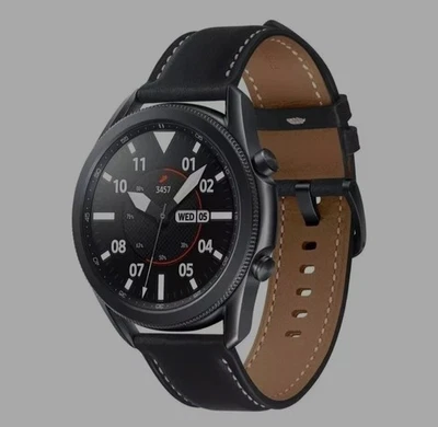 Samsung Galaxy Watch3 SM-R840 45mm Stainless Steel Case with Leather Strap-Black - Image 1 of 4