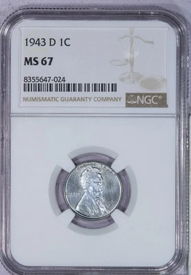 1943-D Lincoln Cent 1c NGC MS67 - Image 1 of 4