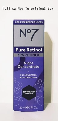 No7 Pure Retinol 1% Retinol Night Concentrate Full Sz 30ml New In Original Box  - image 1 of 3